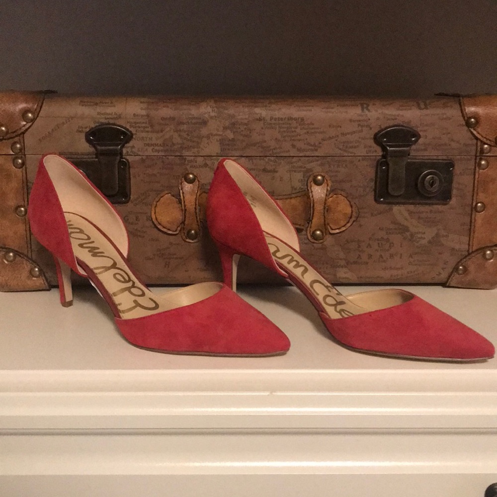 Sam Edelman “Tesla” Red pointy toe pumps